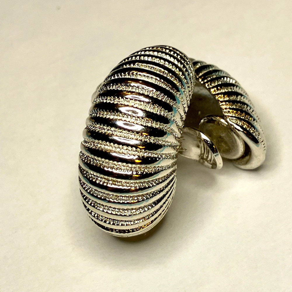 Unique and stylish, silver tone, Monet, clip-on earrings